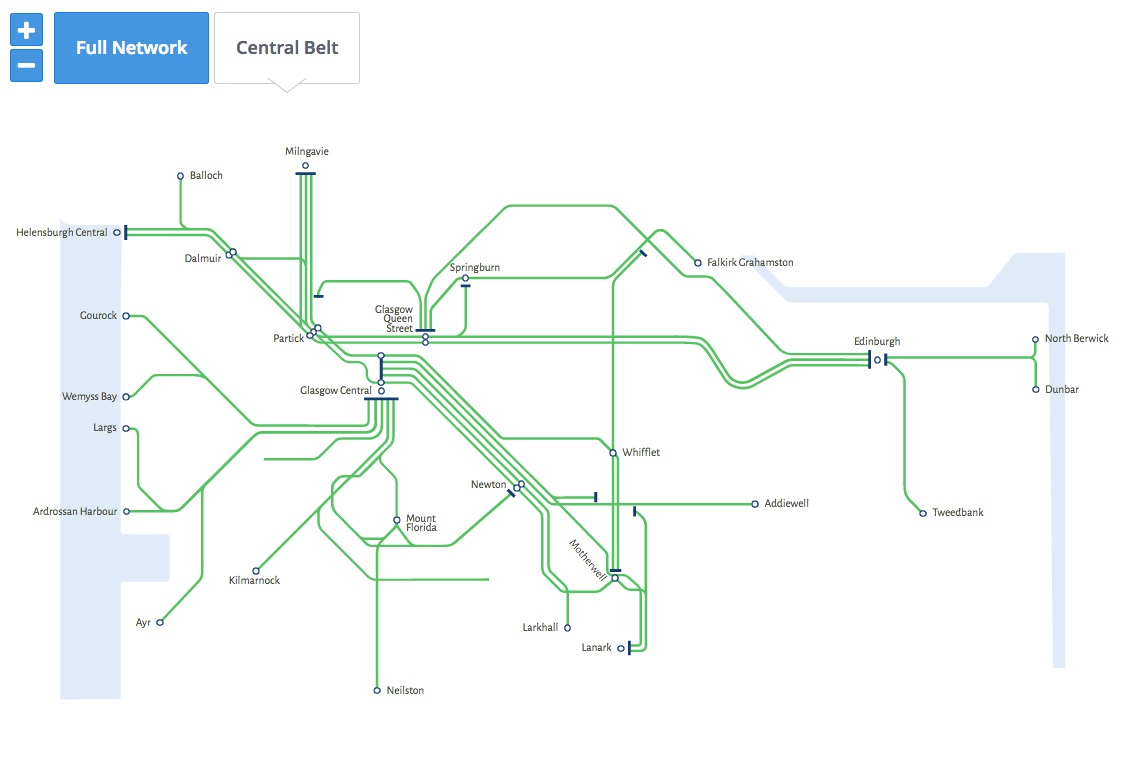 Scotland and Scotrail train / rail maps